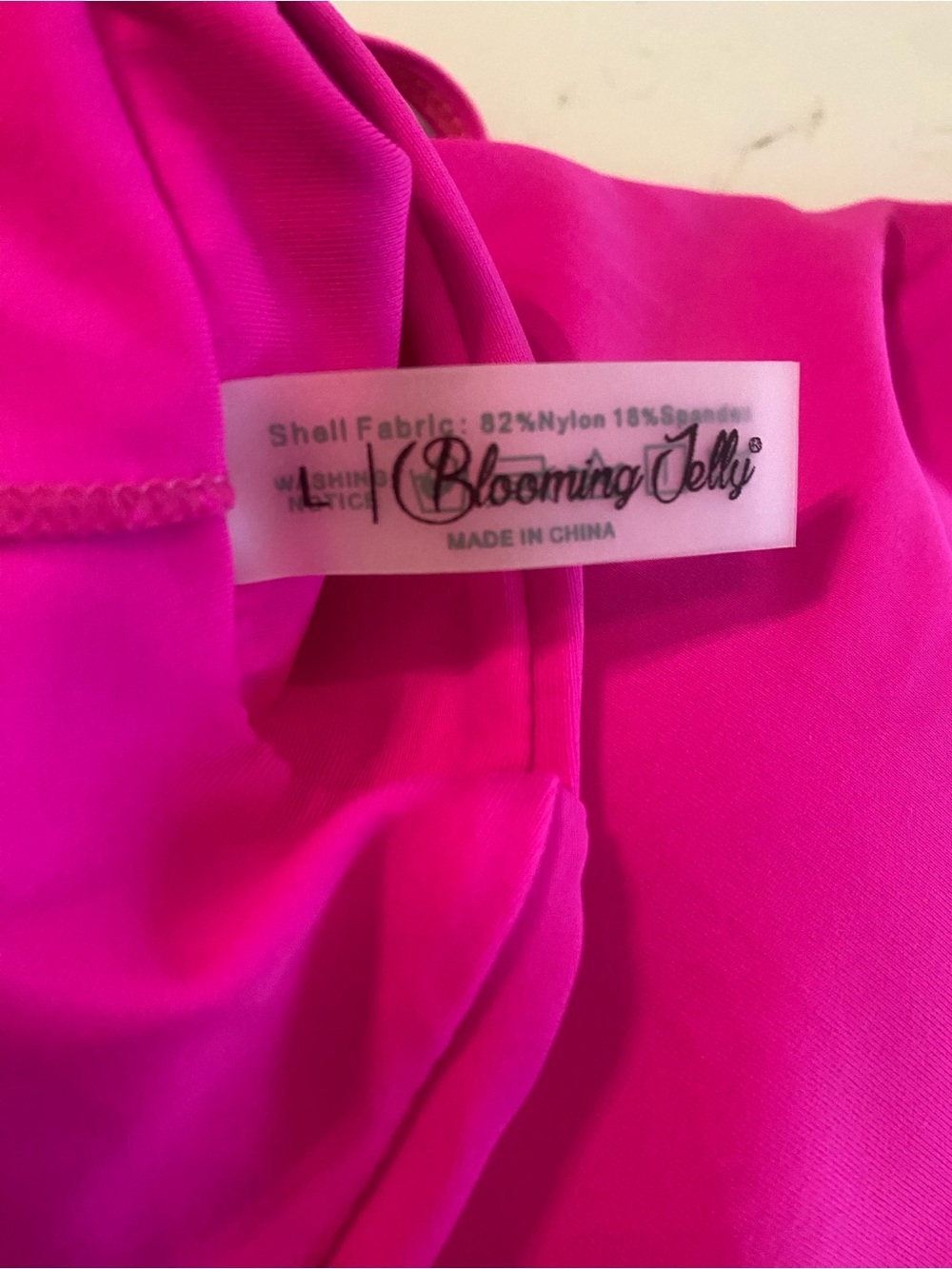Blooming Jelly Bralette Neon Pink Bikini Top Scoop Neck Barbiecore Swimwear L - Picture 5 of 6